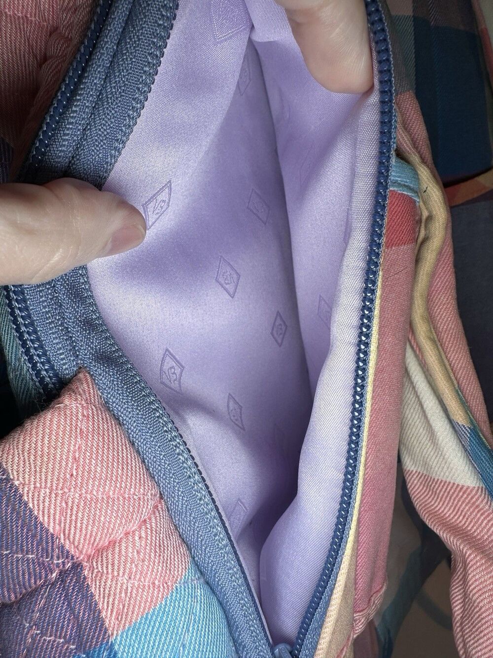 Vera Bradley Pastel Plaid Quilted Backpack - Blue, Pink, Green, Yellow - Picture 13 of 16